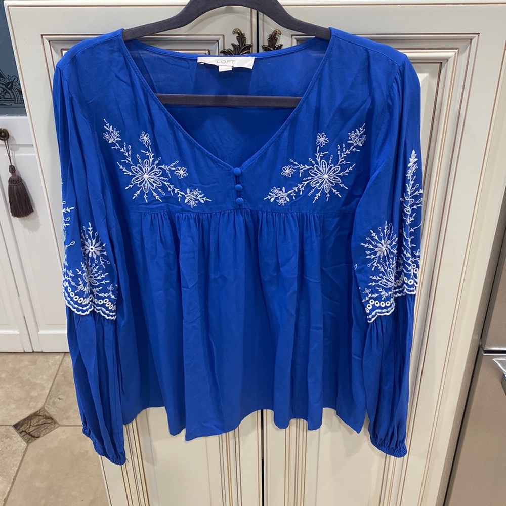 Loft blue blouse